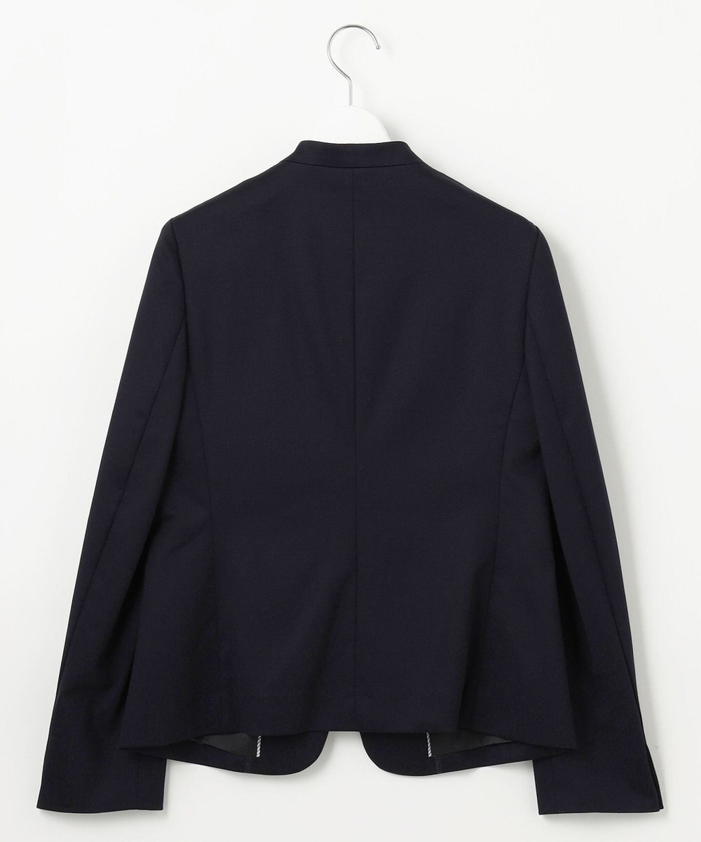 J.PRESS LADIES 【セットアップ対応・洗える・抗菌防臭】T/Cポンチ ノーカラー ジャケット 