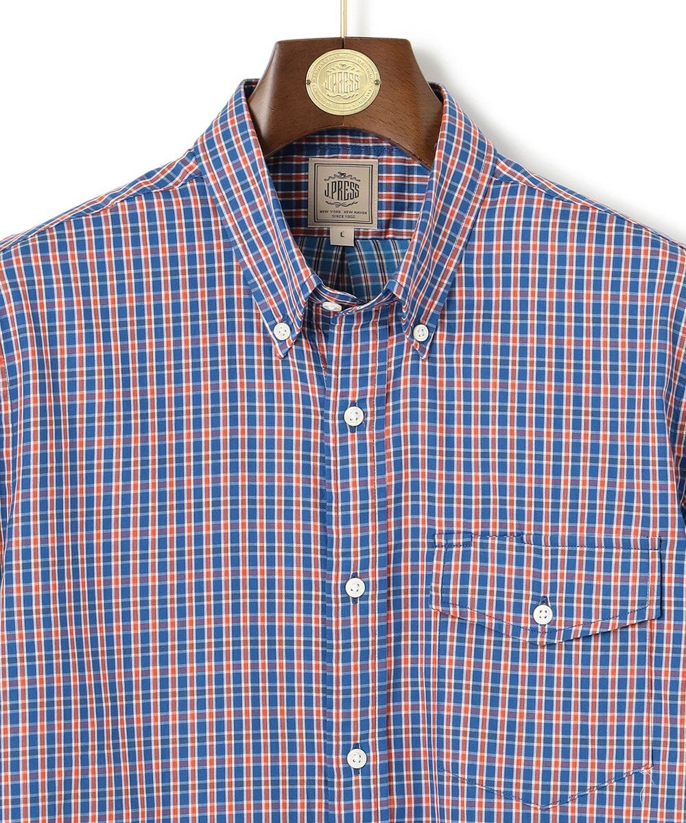 J.PRESS MEN オーガニックコットンダブルチューブマルチチェック シャツ 