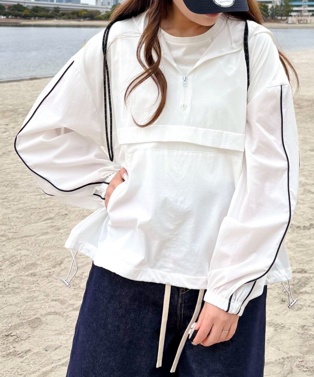 WEGO 【日焼け対策/セットアップ対応】ラッシュガードラインアノラックパーカー 