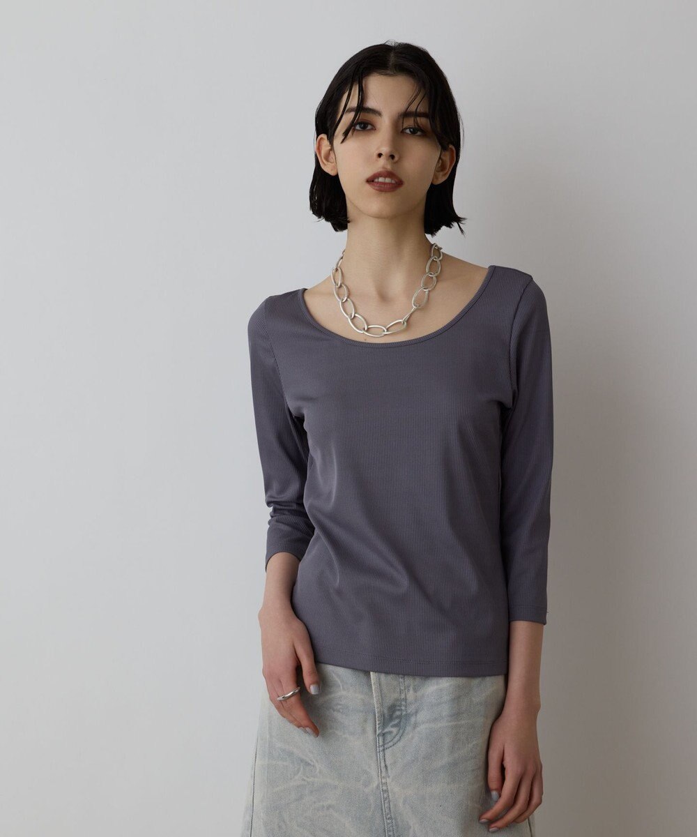 GRACE CONTINENTAL テレコボートネックトップ 