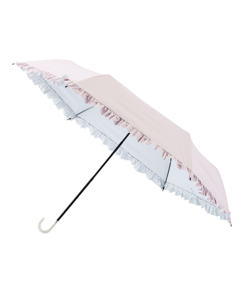 MOONBAT estaa 晴雨兼用 折りたたみ傘 無地フリル 日傘 遮光 遮熱 UV 