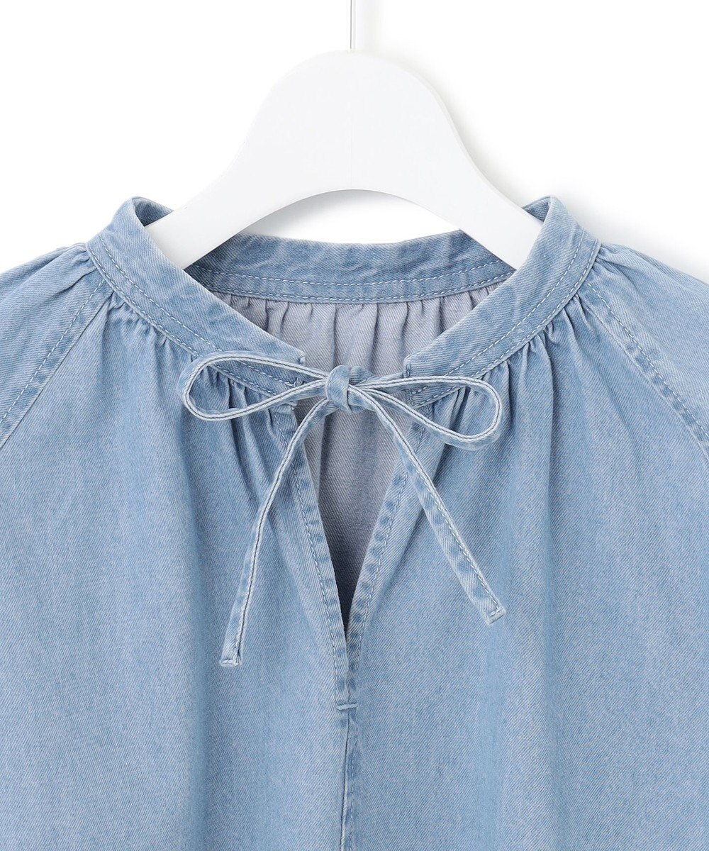 23区 【洗える】23区DENIM ライトダンガリー スキッパー ブラウス 