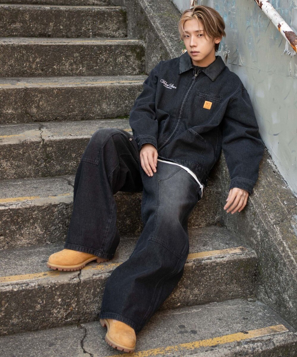 WEGO 【ユニセックス着用ITEM/MLサイズ展開】ワーカーズZIPデニムジャケット 