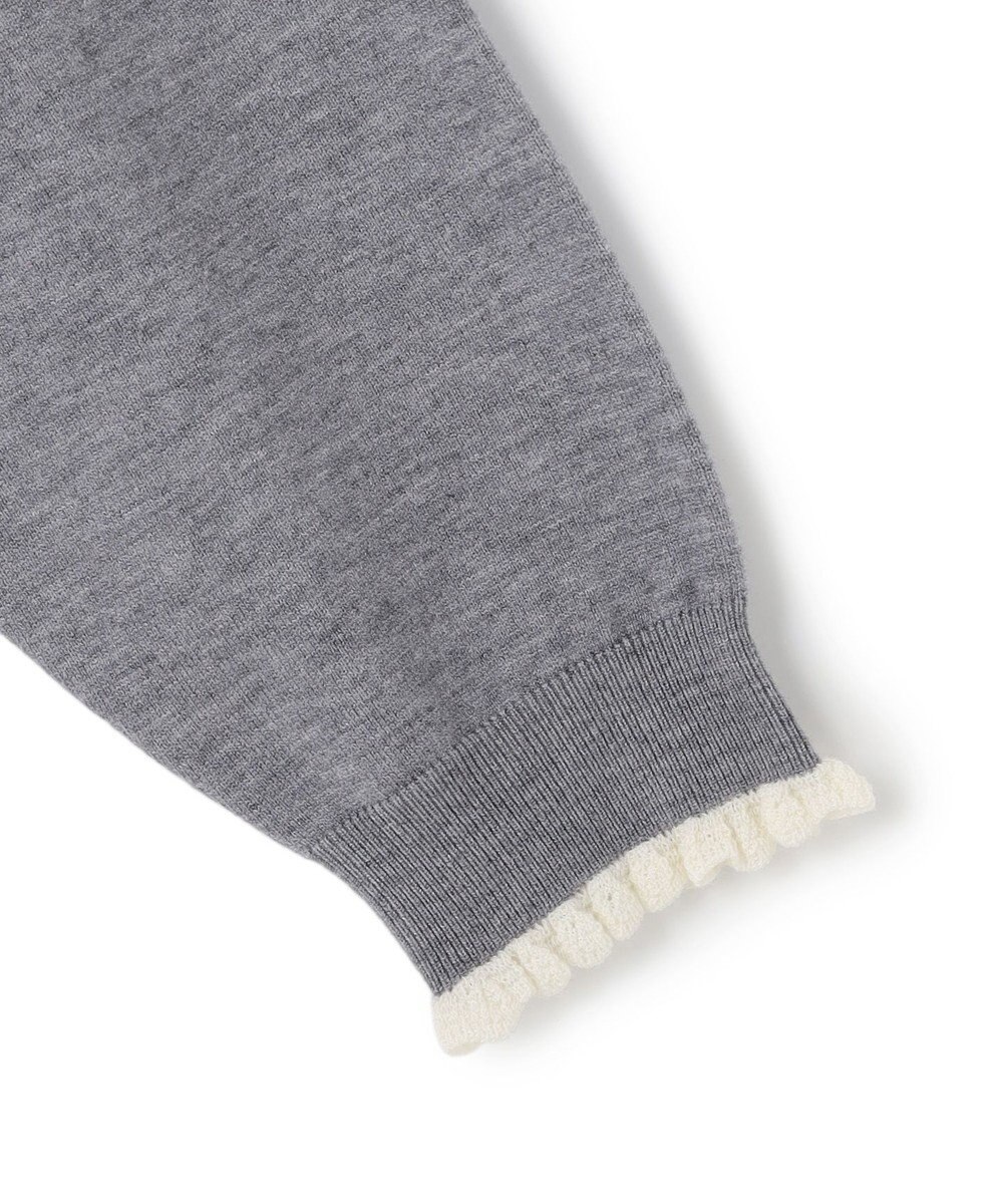 UNFILO フリルトリミング ニット 