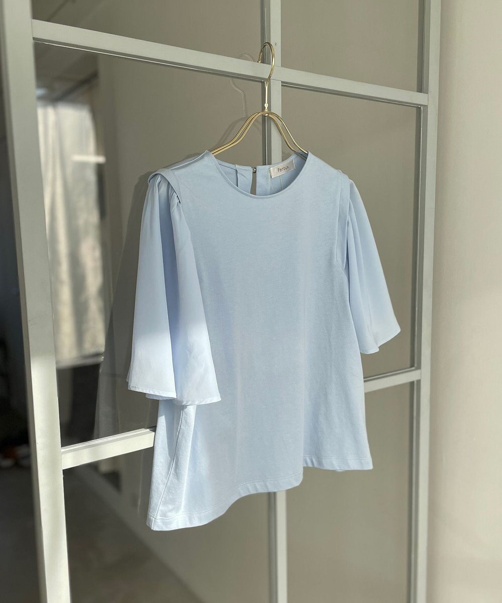 Feroux 【UVケア】ジョーゼットフレアスリーブ Tシャツ 
