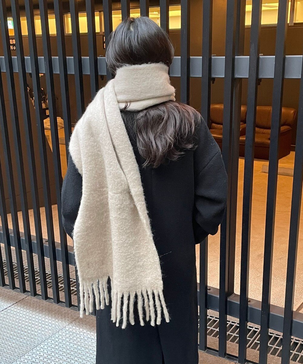 MOONBAT 【WEB限定】FURLA ウール混シャギー無地マフラー/幅40cm 