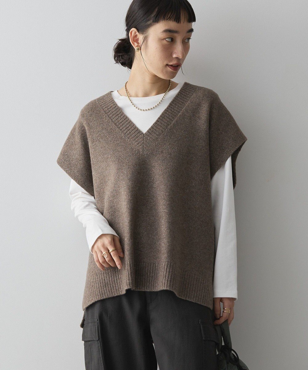 AMERICAN HOLIC ラメ入りＶネックニットベスト 