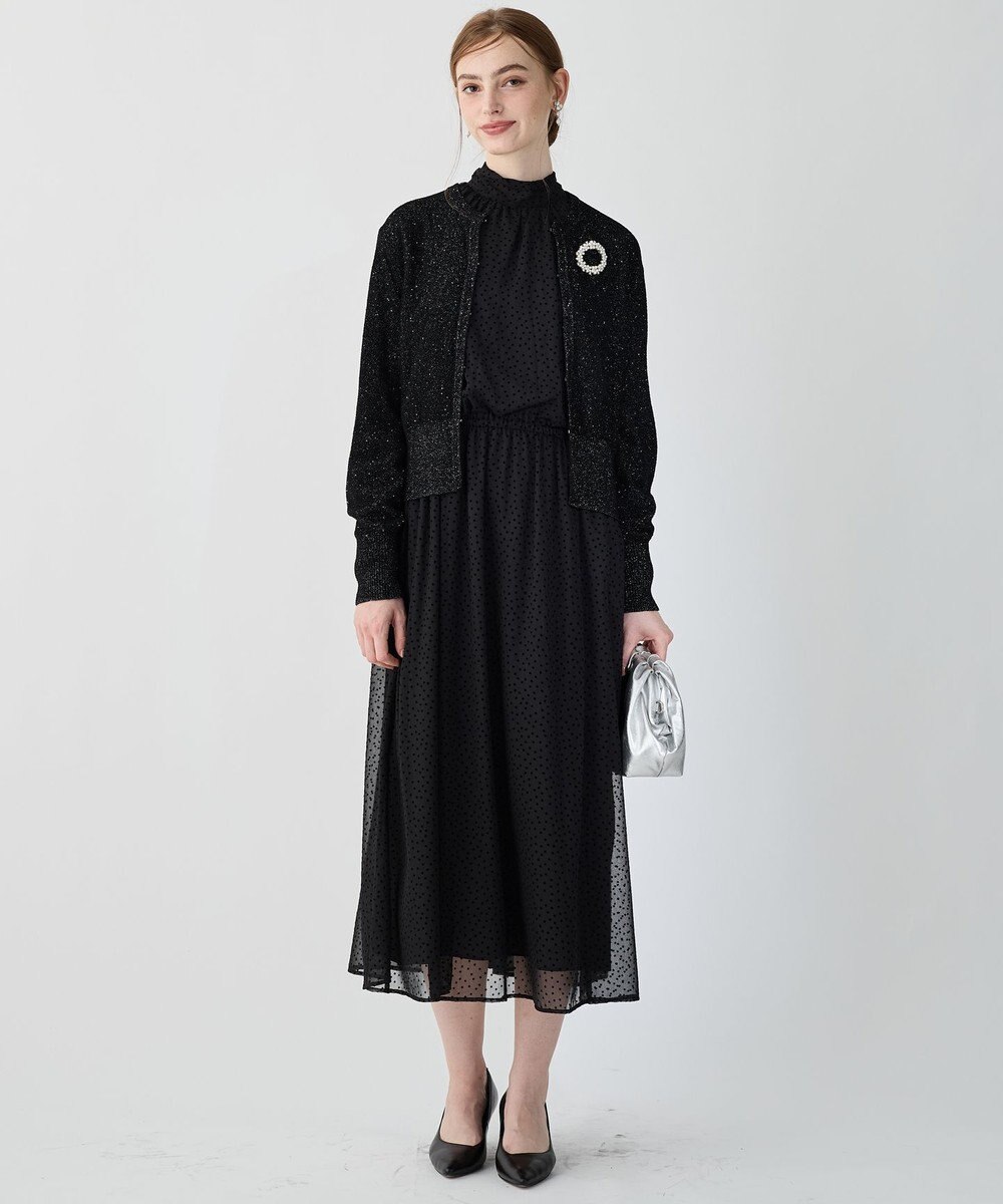 23区 【APPLAUDIR】シアードットフロッキー ボウタイリボンドレス 