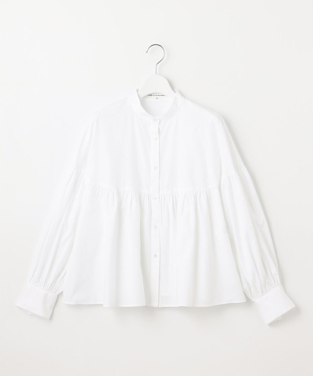 23区 S 【洗える】CANCLINI ギャザー フレア ブラウス 