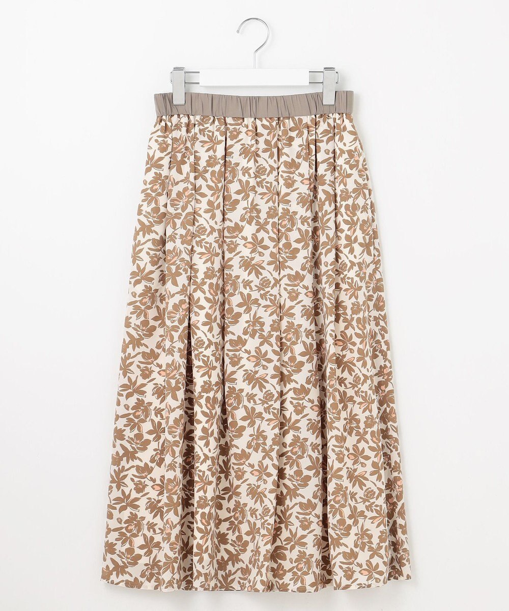 自由区 【カタログ掲載・洗える】スノーフラワープリント スカート 