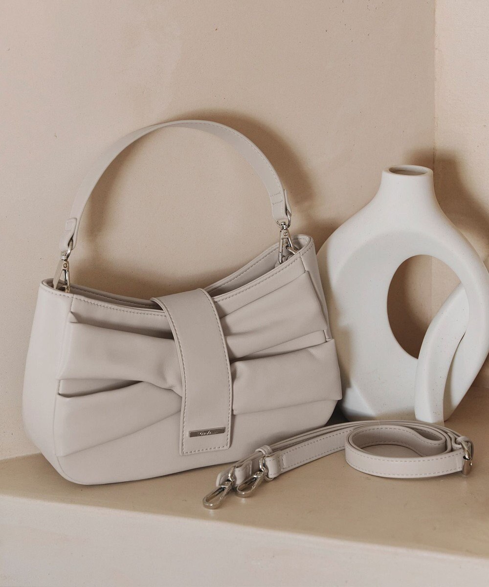 Tiaclasse 【安田美沙子さん着用・2way】リボンギャザーミニバッグ 