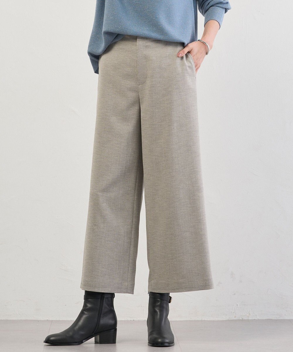 J.PRESS LADIES Shineシャンブレーツイル クロップド パンツ 