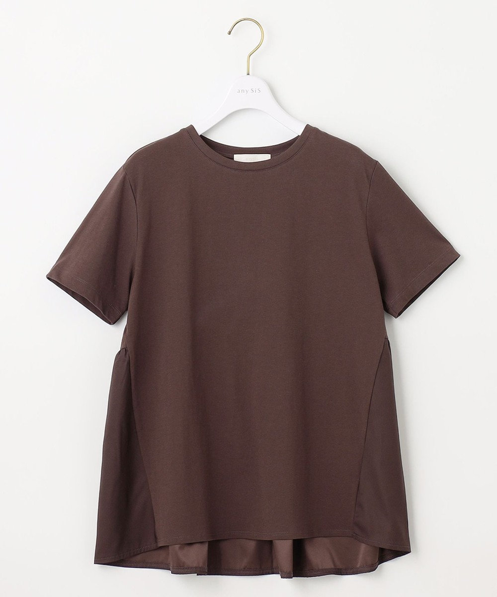 ANY SIS S 【WEB・一部店舗限定】サテンコンビ プルオーバー 