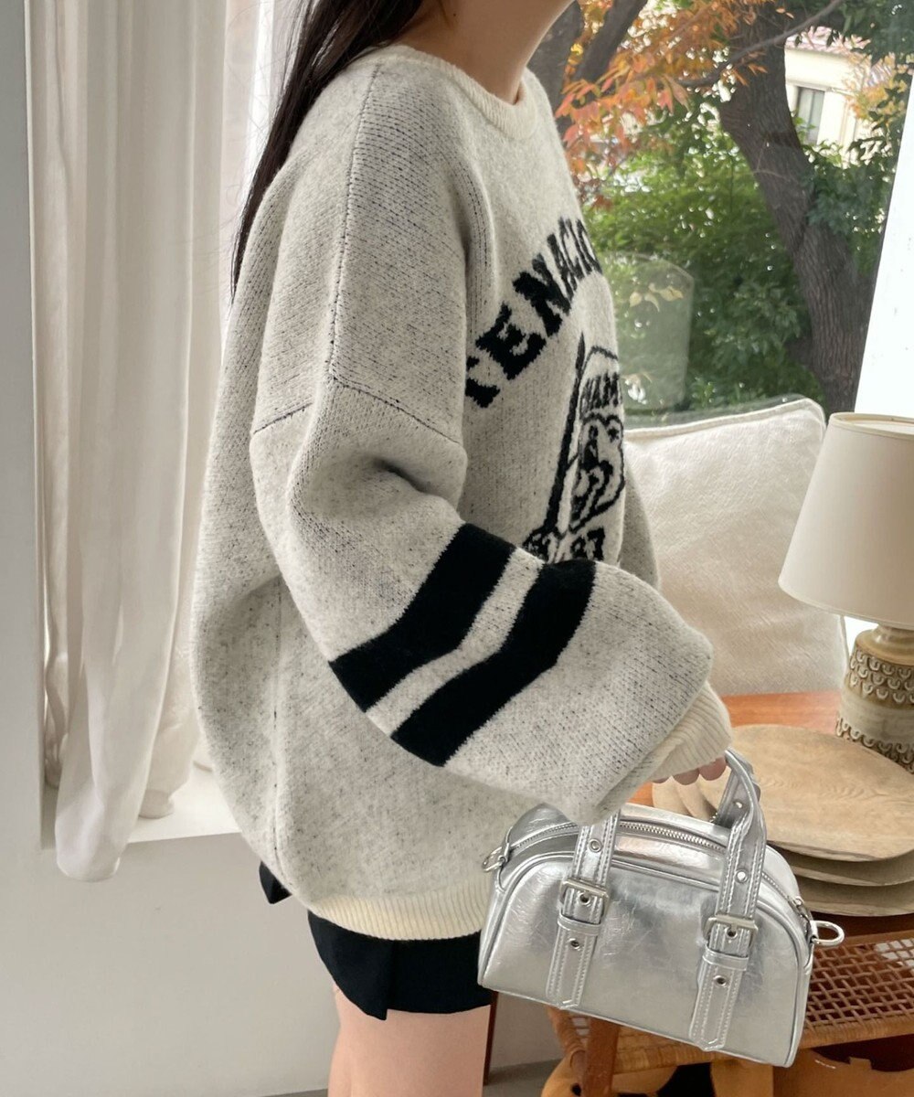 WEGO ファニーグラフィックフラッフィーニットプルオーバー 