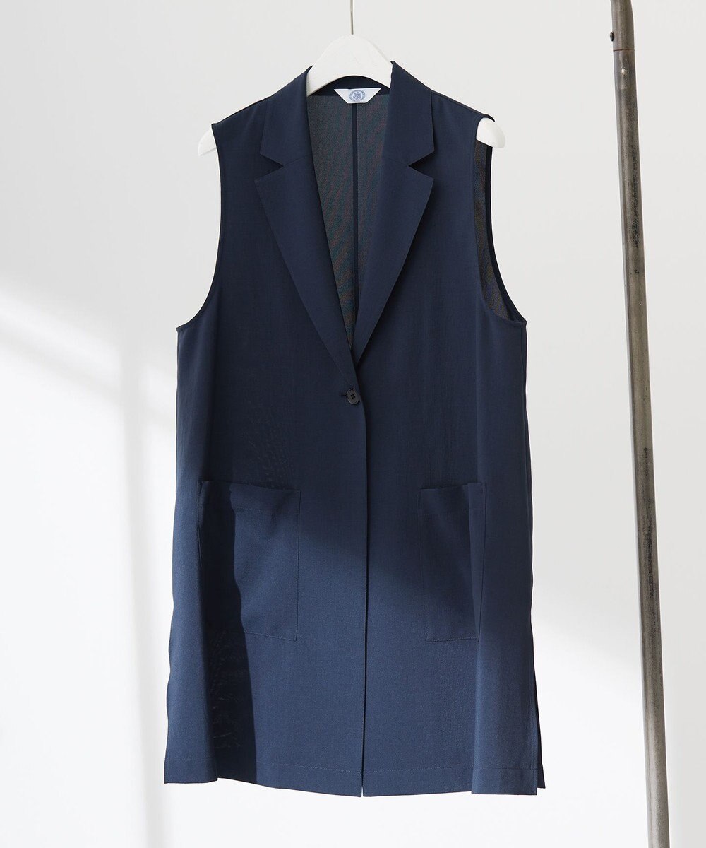 J.PRESS LADIES L 【洗える】ボイルドワッシャー ジレ 