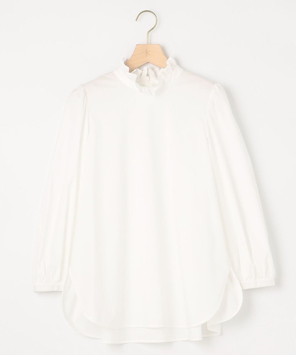 組曲 L 【KUMIKYOKU NAVY】スタンドフリルシャーティング ブラウス 