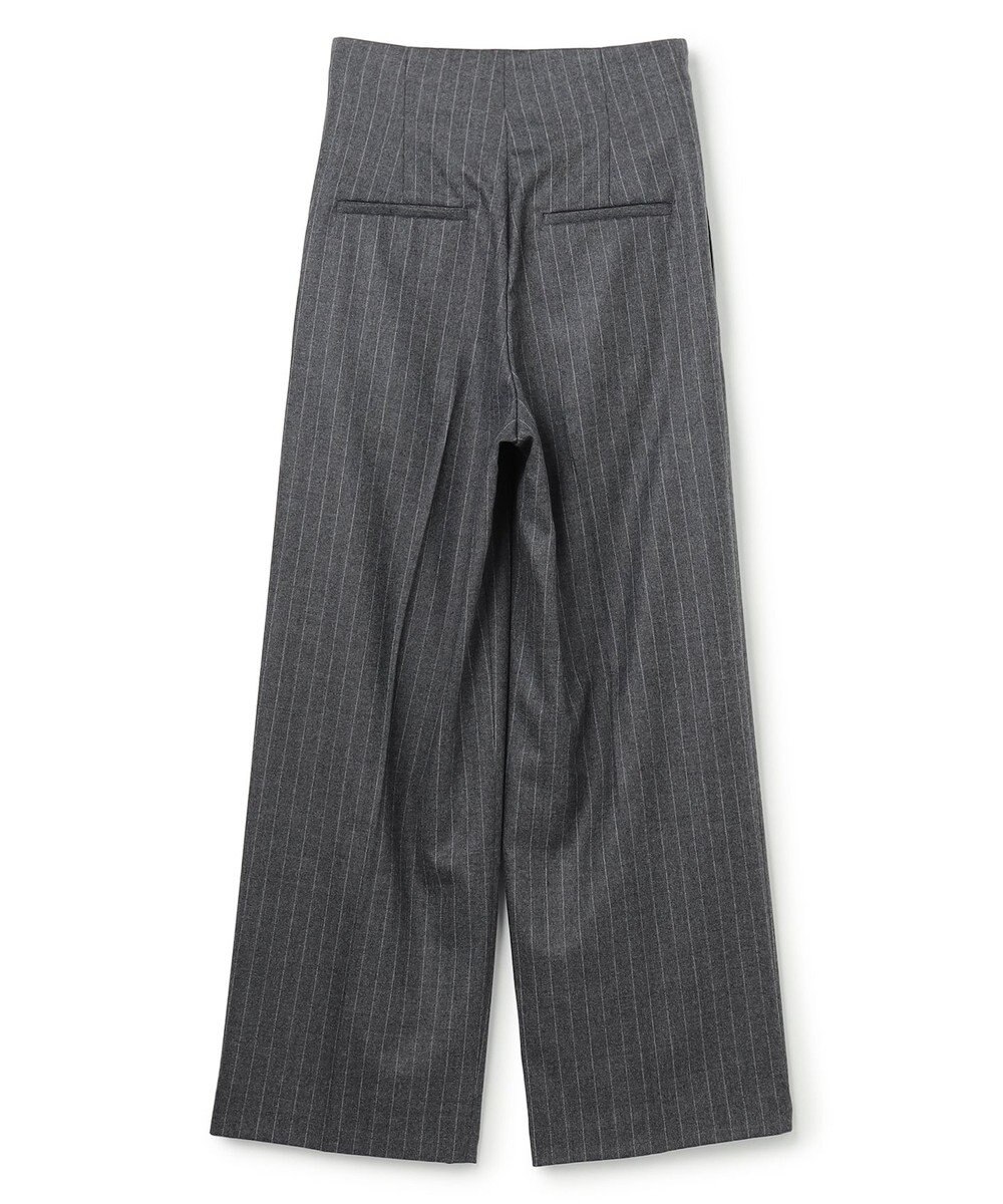 BEIGE， DELAND / ウールピンストライプハイウエストタックパンツ 