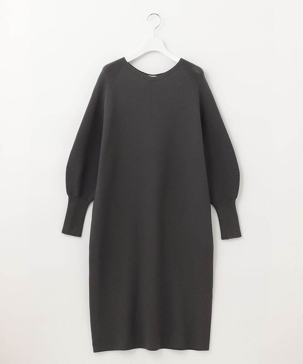 自由区 【洗える】コットンストレッチホールガーメント ニットワンピース 