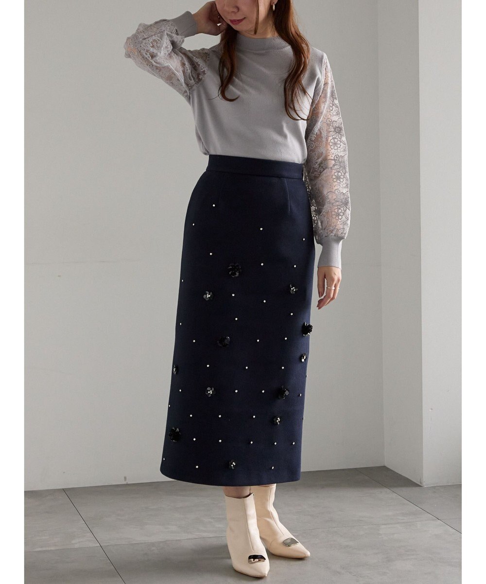 Te chichi ビジューデザインナロースカート《2025winter catalog item》 