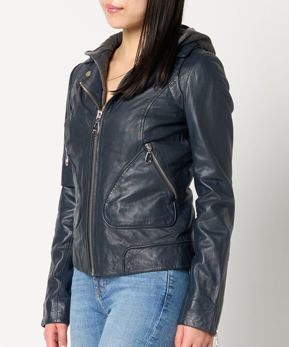 woadblue ＜DOMA＞HOODIE JACKET NAVY 