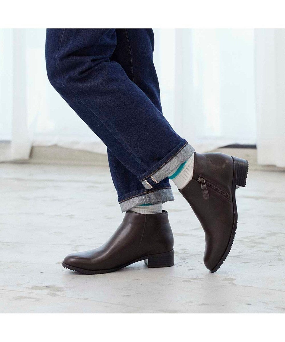 ing <ing>【WEB限定】【レイン対応】サイドファスナーショートブーツ 