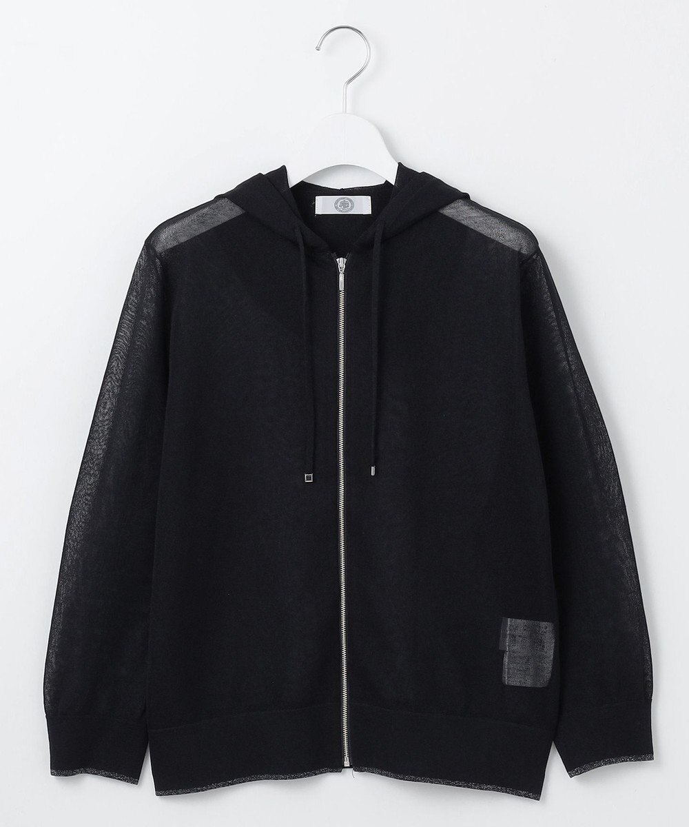 J.PRESS LADIES L 【WEB限定カラーあり・洗える】SHEER LIGHT KNIT ラメ パーカー 