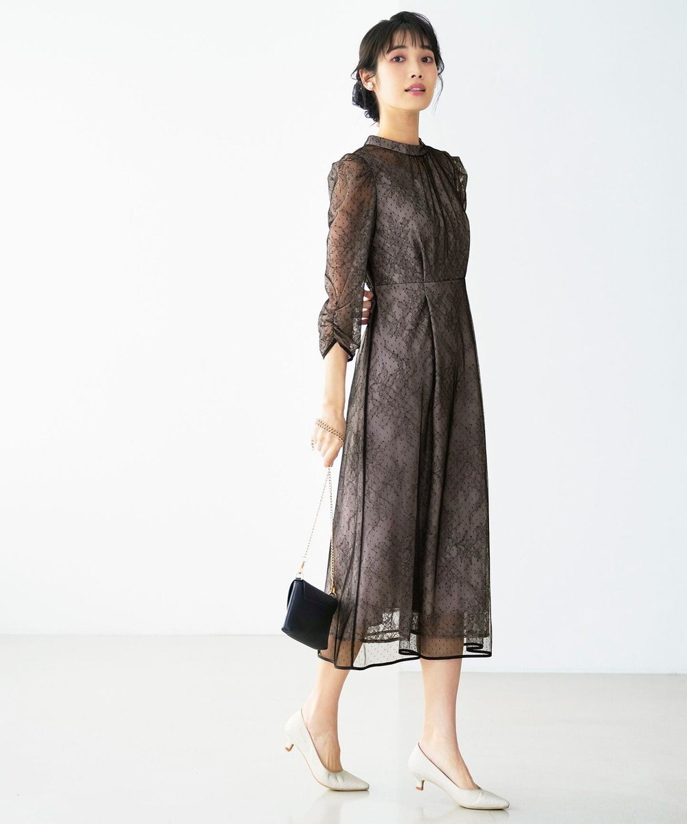 ANY SIS 【Lily Calin】バイカラードットチュール ドレス 