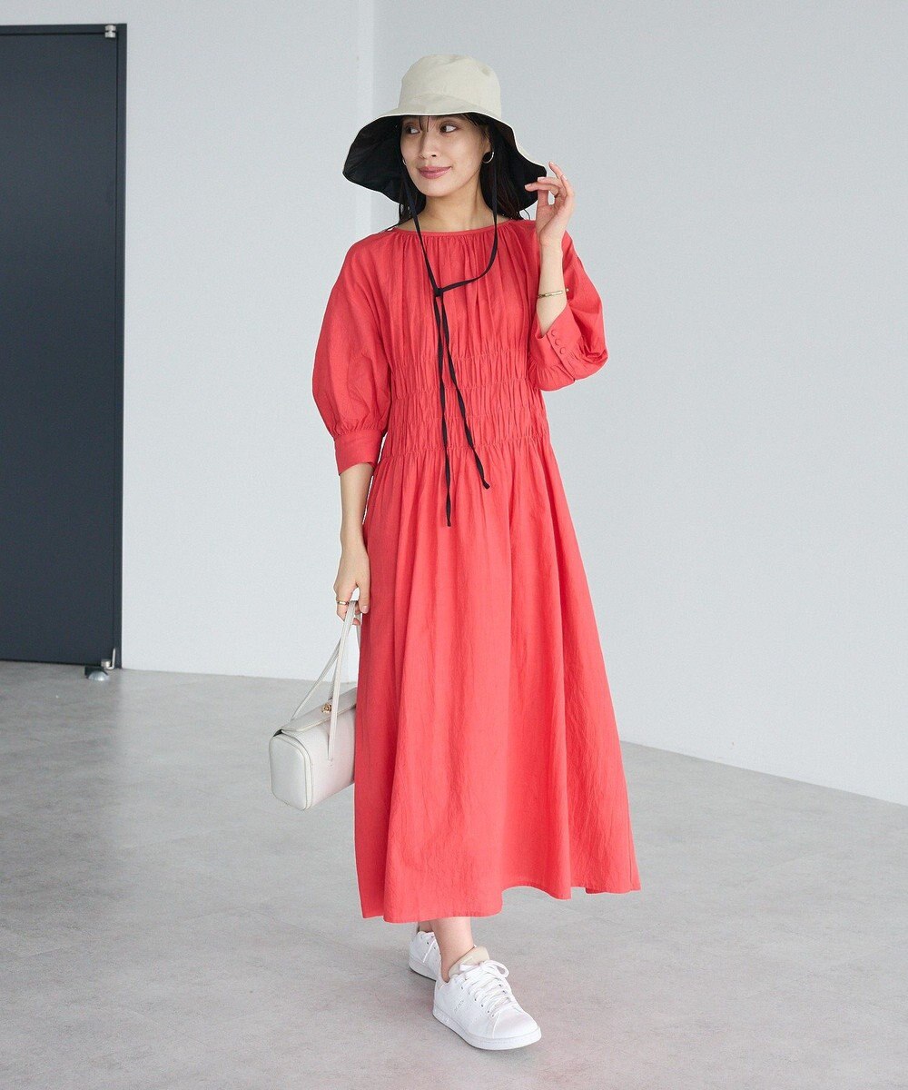 CRAFT STANDARD BOUTIQUE インド製 ハーフスリーブシャーリングワンピース 