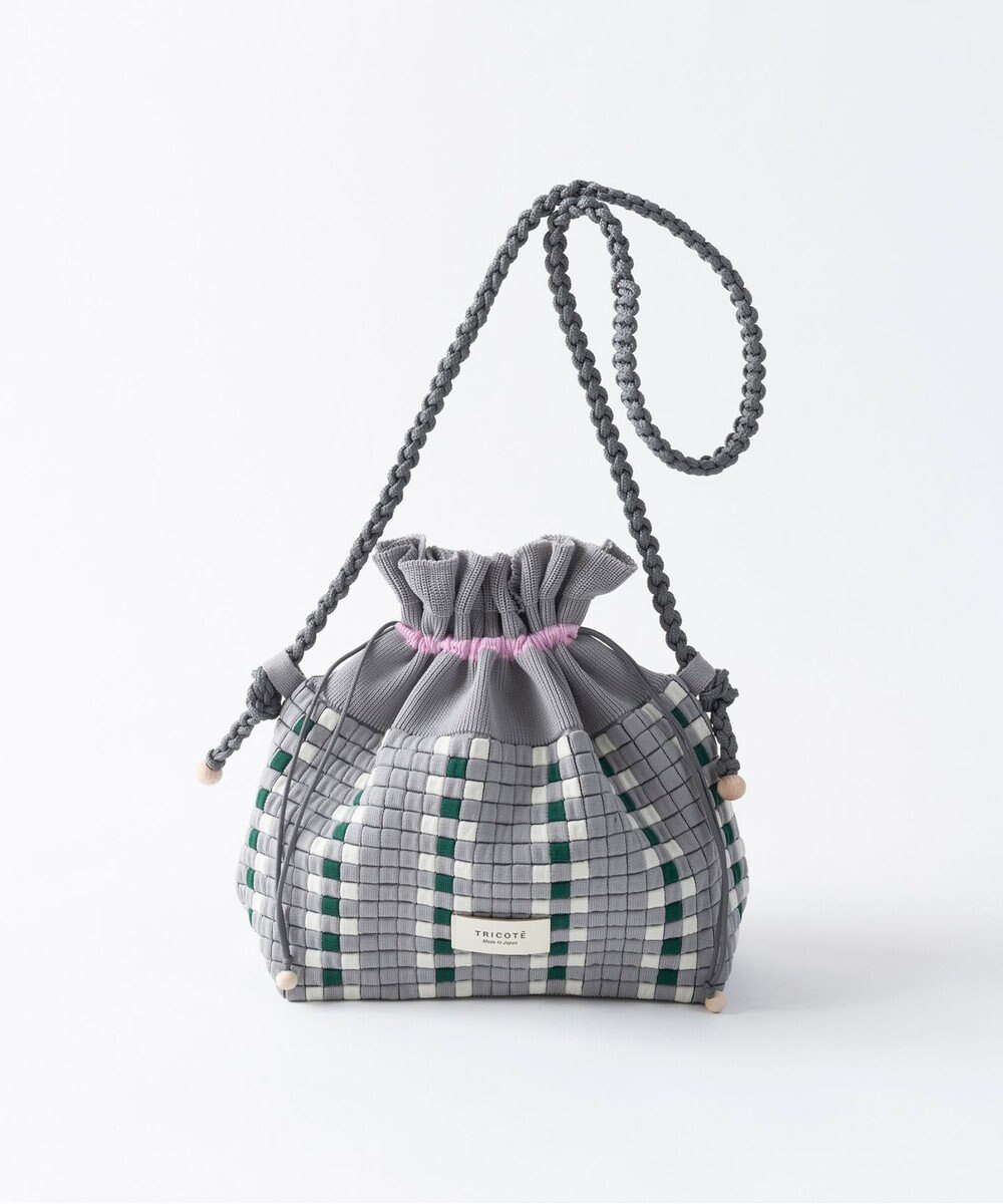 TRICOTE チェック巾着ポーチショルダー 