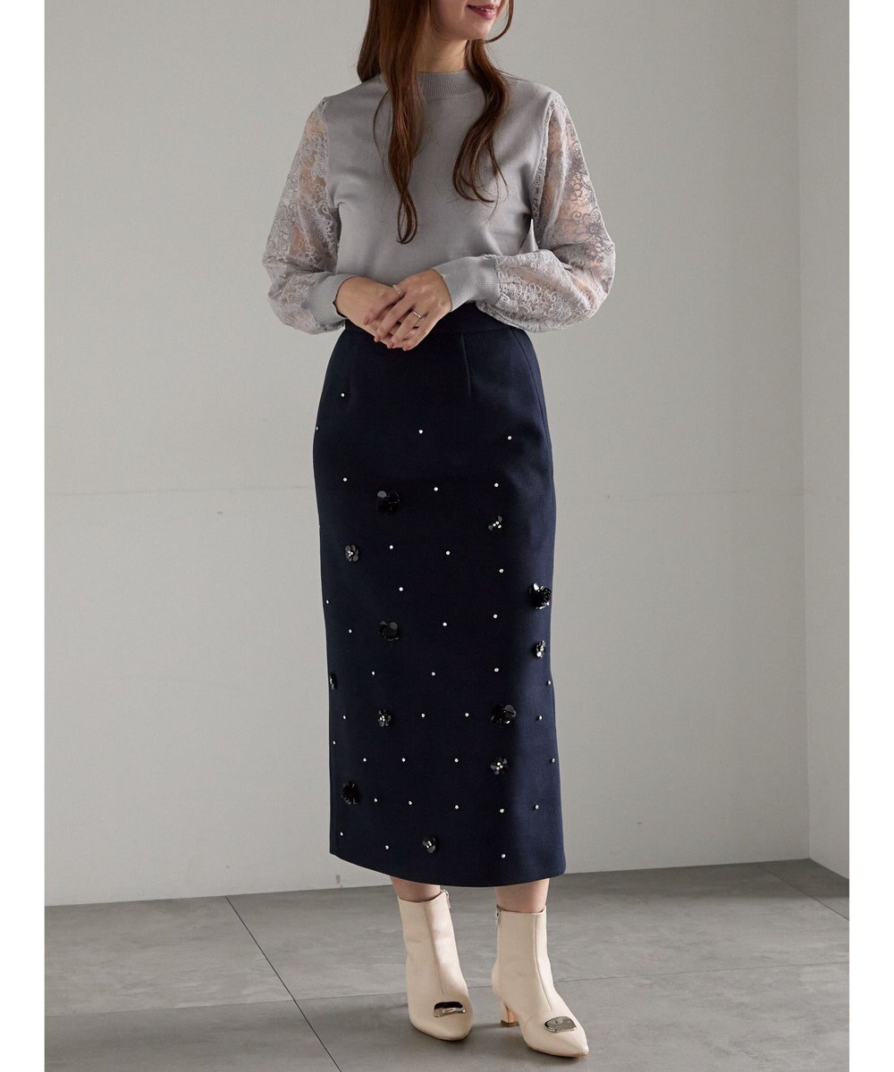 Te chichi ビジューデザインナロースカート《2025winter catalog item》 