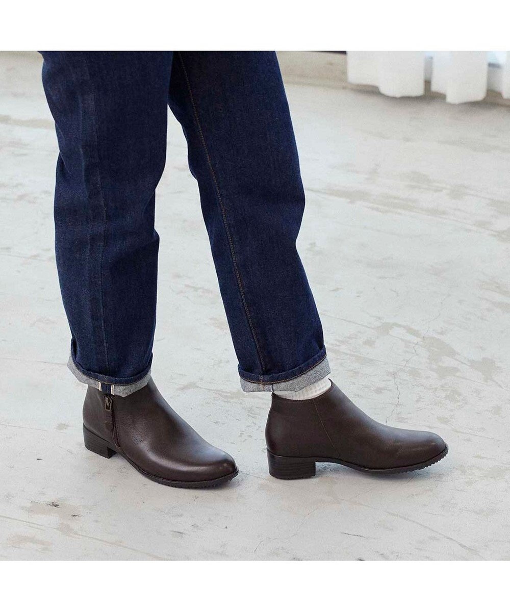 ing <ing>【WEB限定】【レイン対応】サイドファスナーショートブーツ 