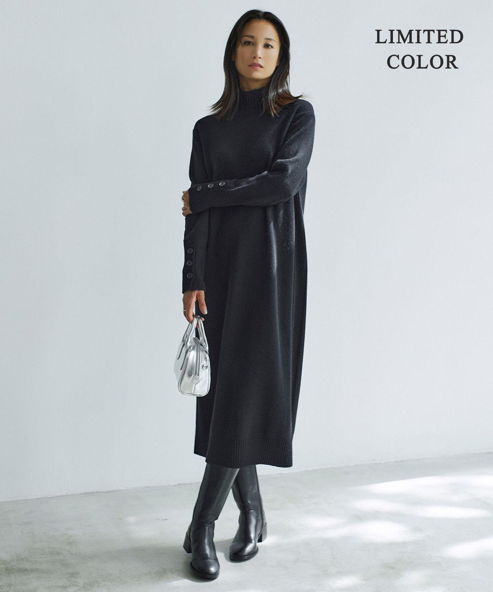 ICB 【WEB限定カラーあり・洗える】 ソフトカシミヤミックス ハイネックワンピース 