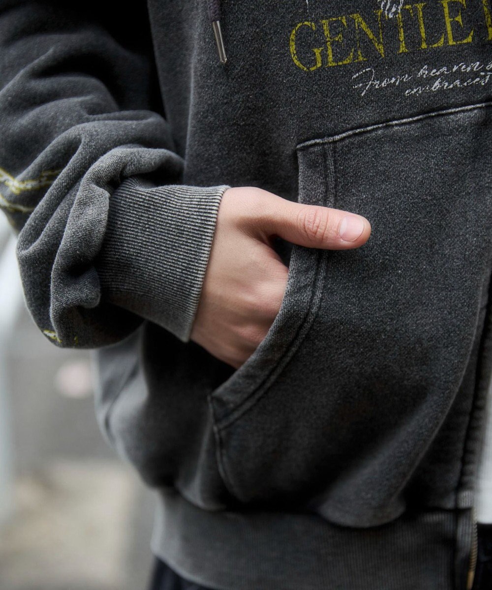 WEGO 【ユニセックス着用ITEM】ブリーチグラフィックZIPパーカー 