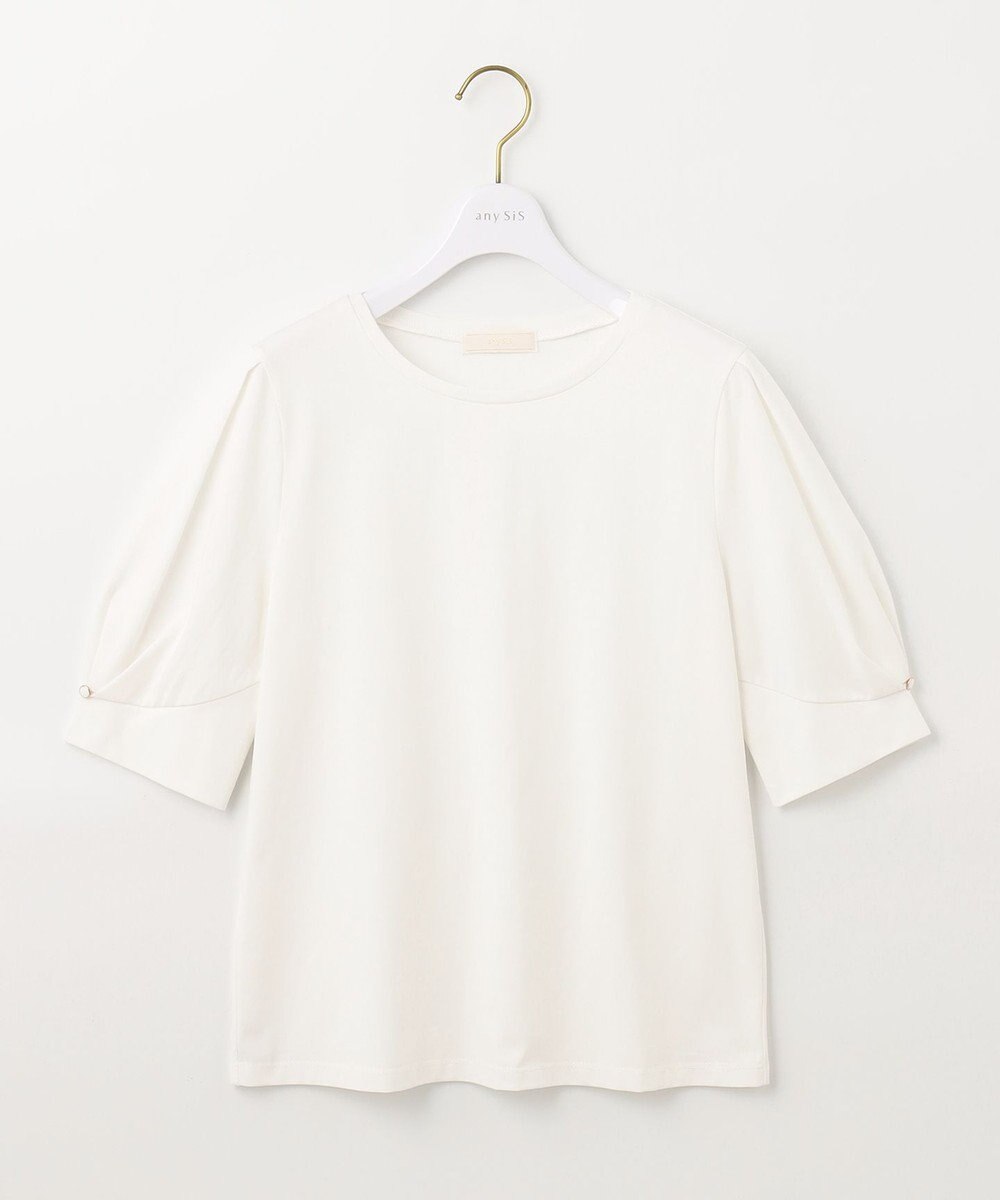 ANY SIS 【UVケア】プレーティングジャージー タックスリーブ カットソー 