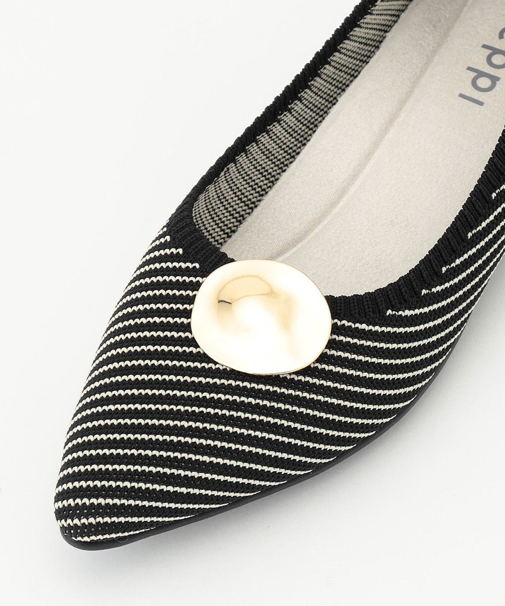 steppi 【洗える/撥水】メタルパーツ付 ポインテッド パンプス 