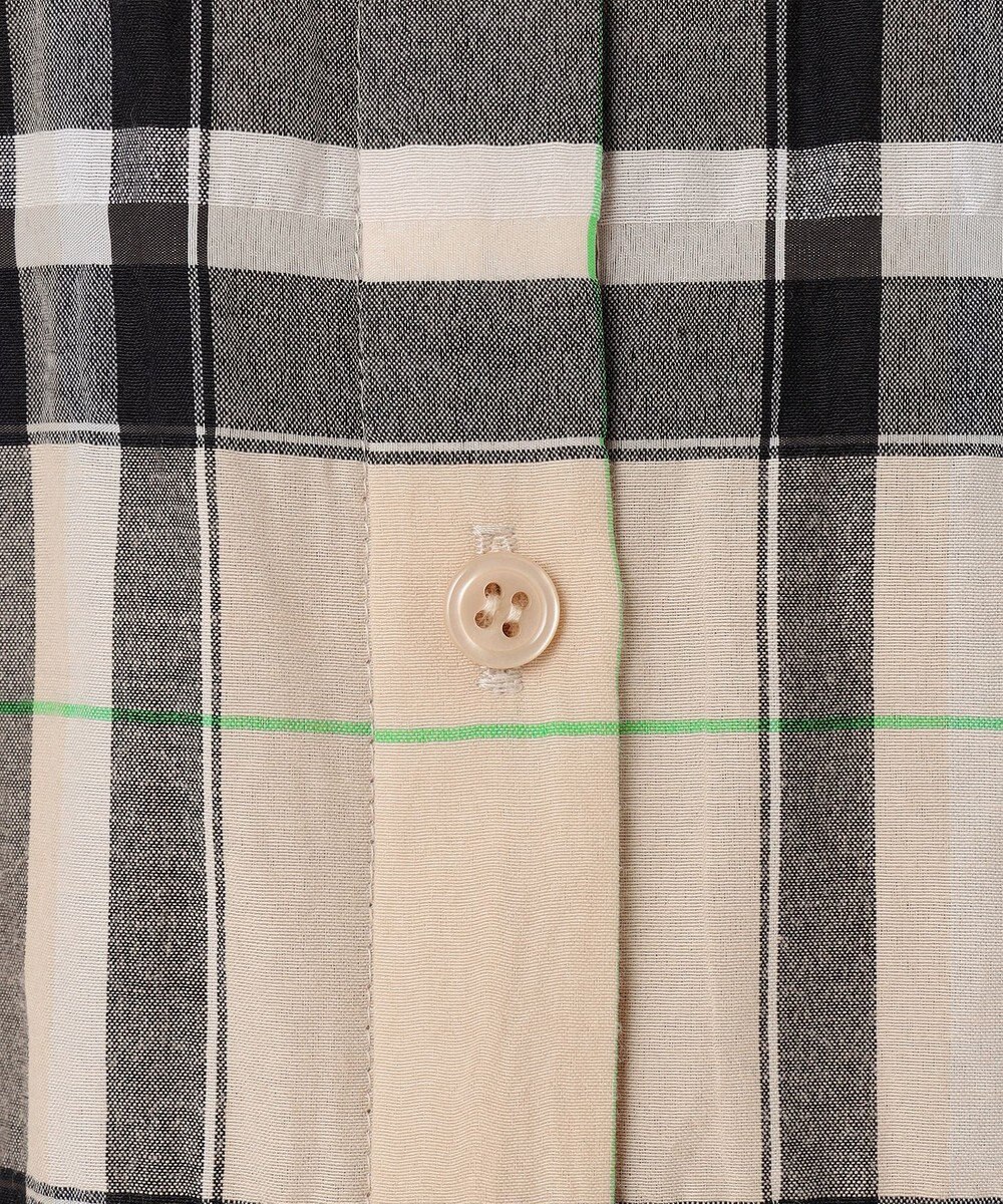 自由区 【洗える】シアーブライトチェック ブラウス 