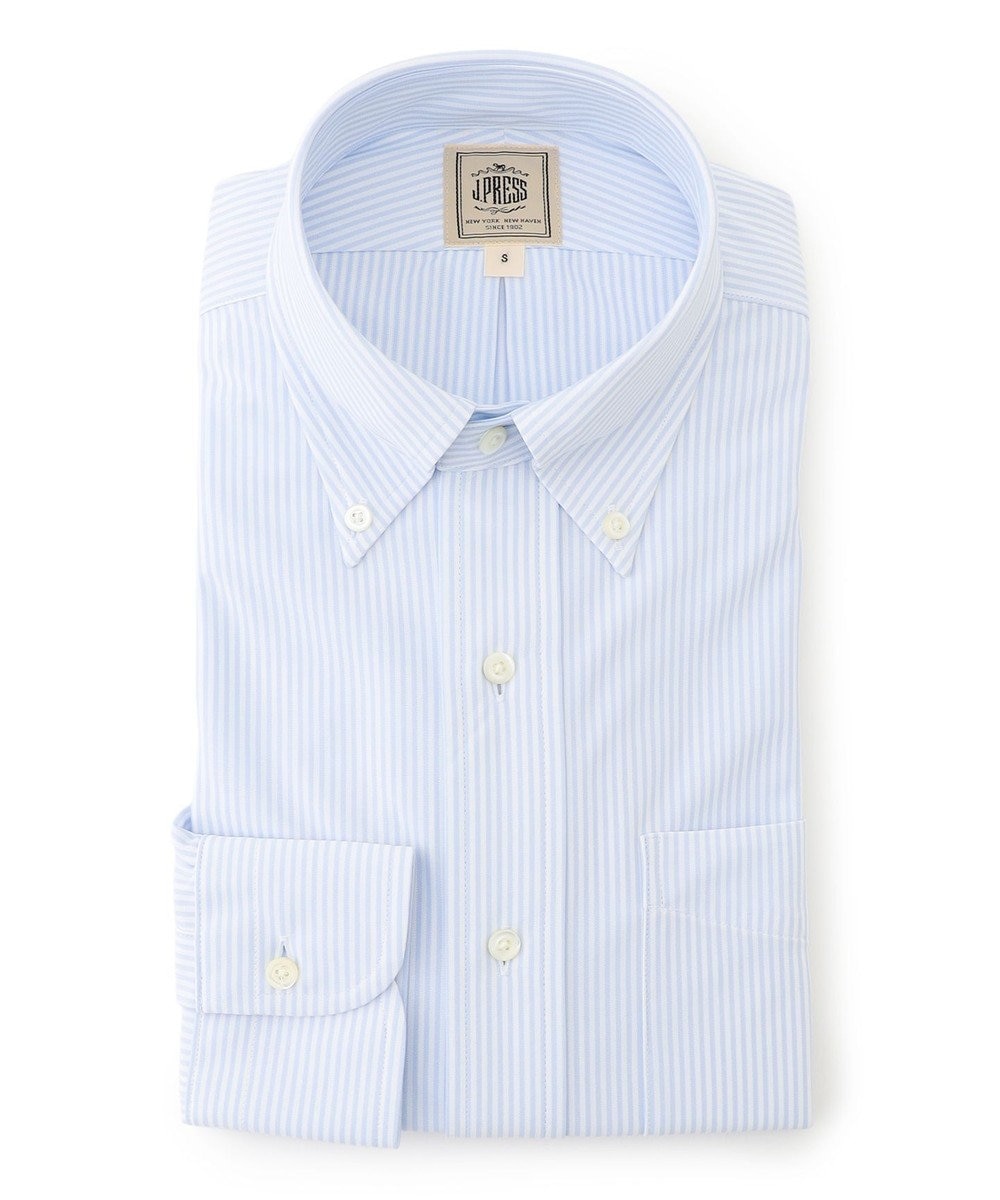 J.PRESS MEN 【接触冷感 / 吸水速乾 / UVカット / 高通気性】【SMART TECH】 ロンドンストライプ ジャージーシャツ 