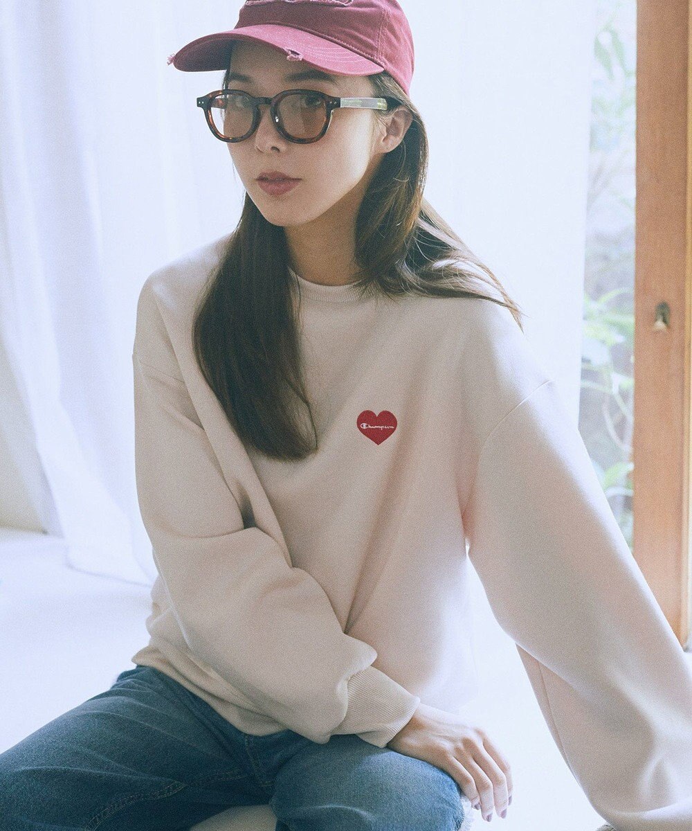 earth music&ecology Ｃｈａｍｐｉｏｎ×ｅｍａｅポンチハートスウェット 