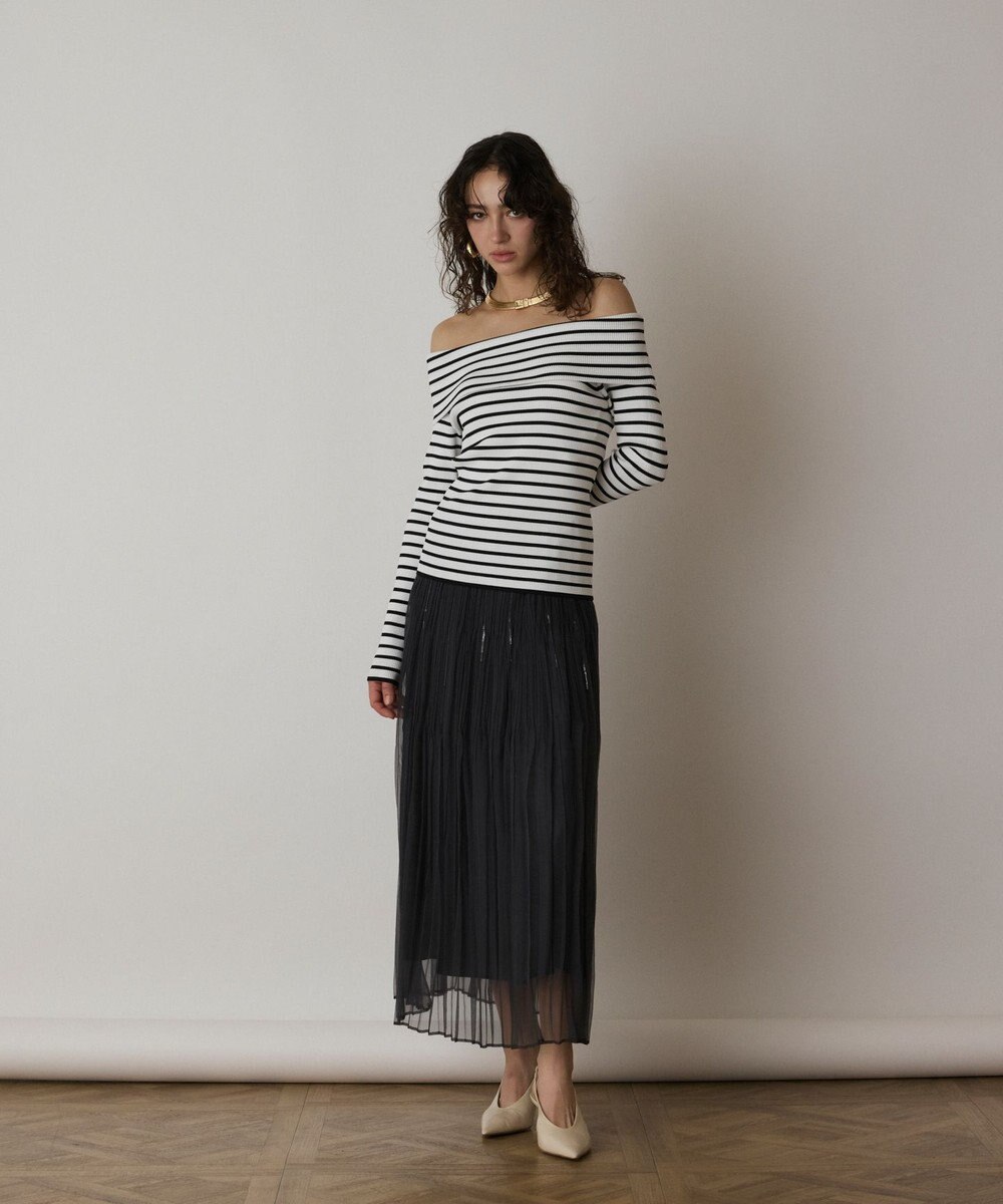 GRACE CONTINENTAL オーガンスパンコールスカート 