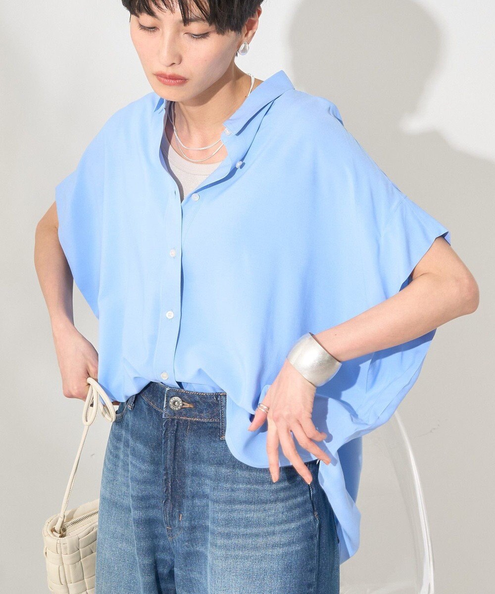 AMERICAN HOLIC 【接触冷感】タックフレンチスリーブシャツ 