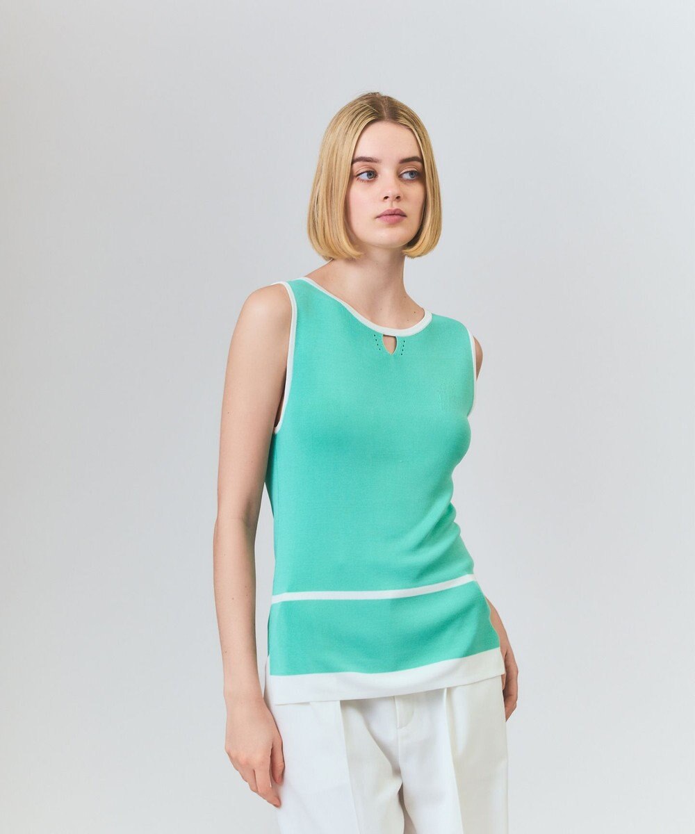 GRACE CONTINENTAL ラインニットノースリーブ 