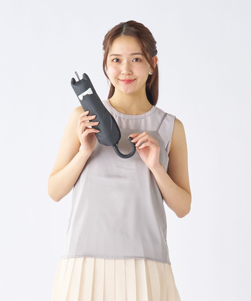 MOONBAT 【遮光100％/UV100%】エスタ (estaa) にゃんこミニ 折りたたみ傘 日傘 軽量 晴雨兼用 猫 ネコ 