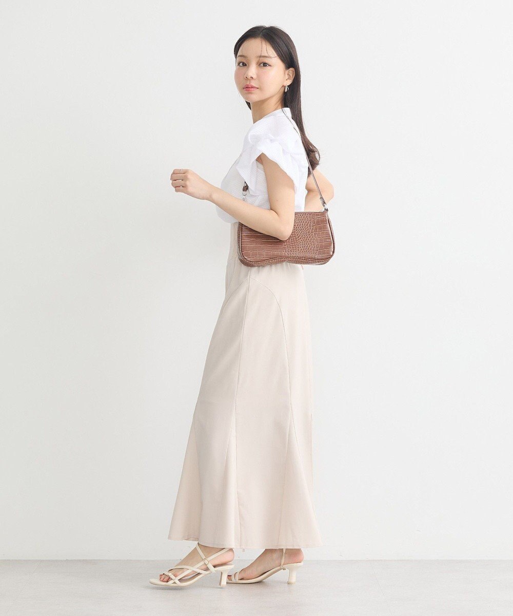 earth music&ecology ミニチェックバルーンスリーブブラウス 