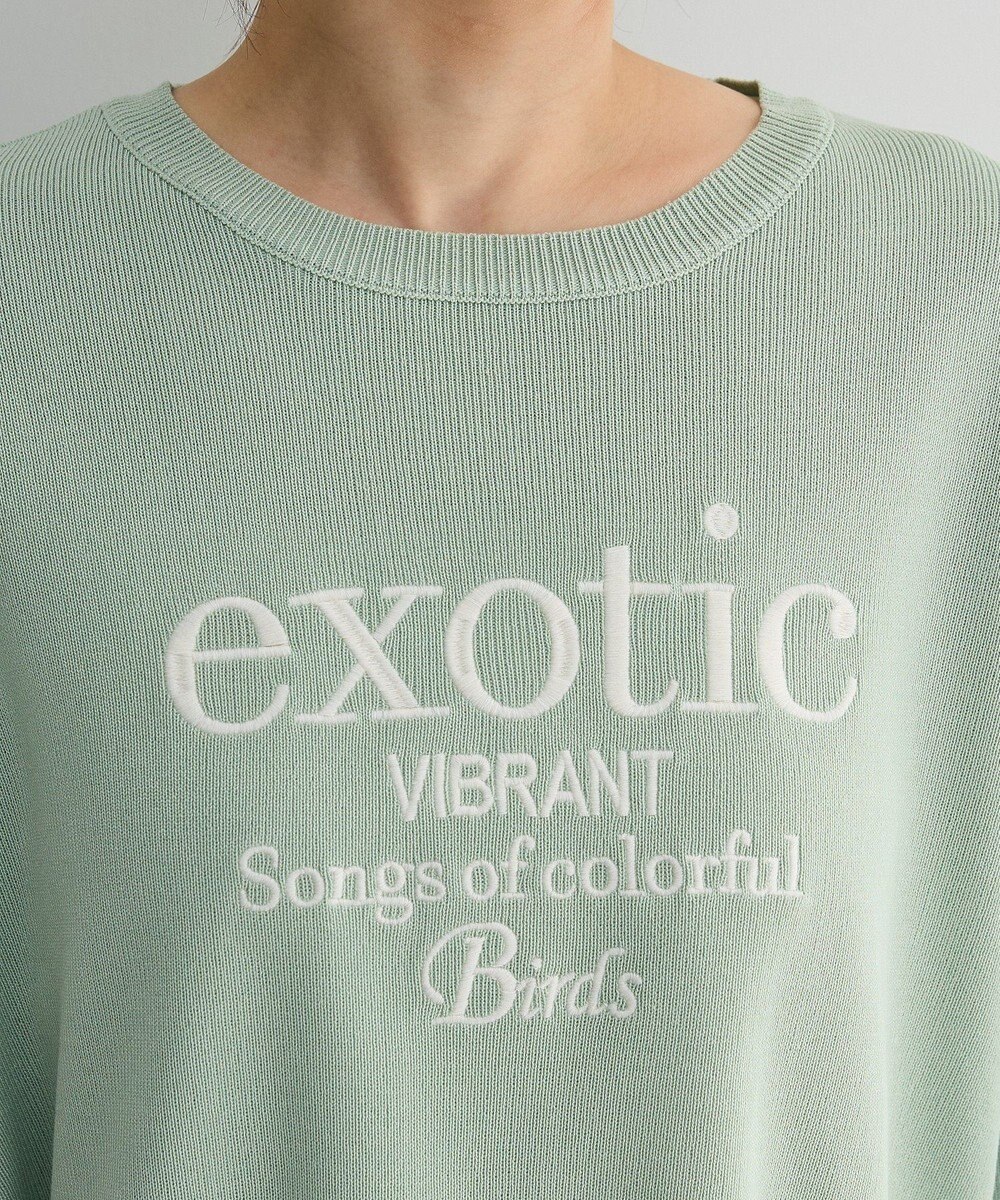 Green Parks ・ＥＬＥＮＣＡＲＥ　ＤＵＥ　ロゴ刺繍６分袖ニット 