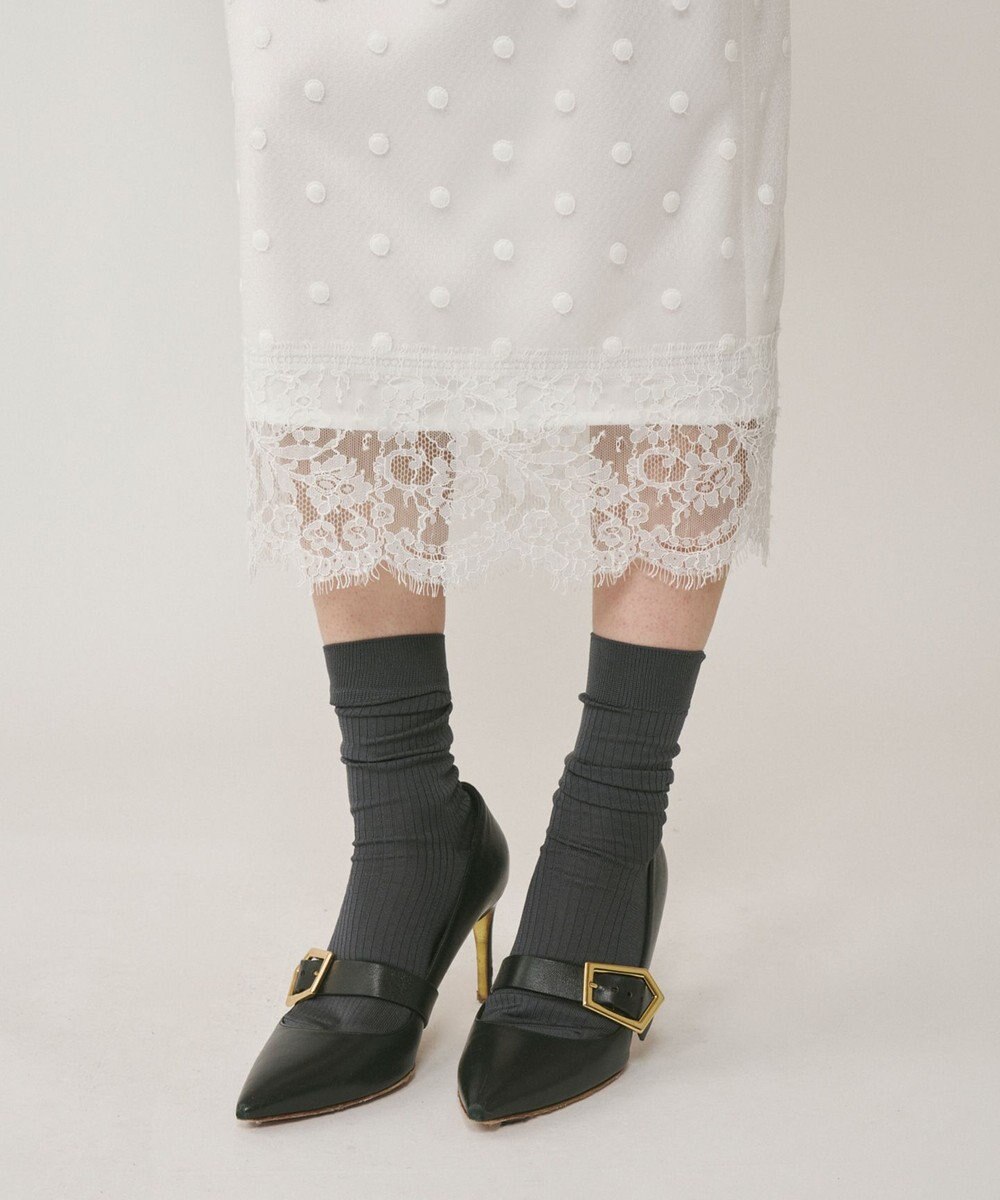 GRACE CONTINENTAL ドットチュールタイトスカート 