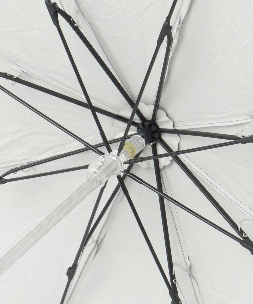 MOONBAT ランバン オン ブルー 晴雨兼用日傘 折りたたみ傘 切り継ぎビジューリボン 遮光 遮熱 UV 