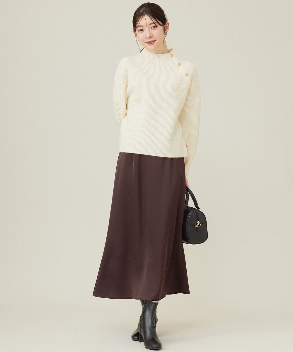 ANY SIS 【洗える】ボトルネックボタンポイントAir ニット 