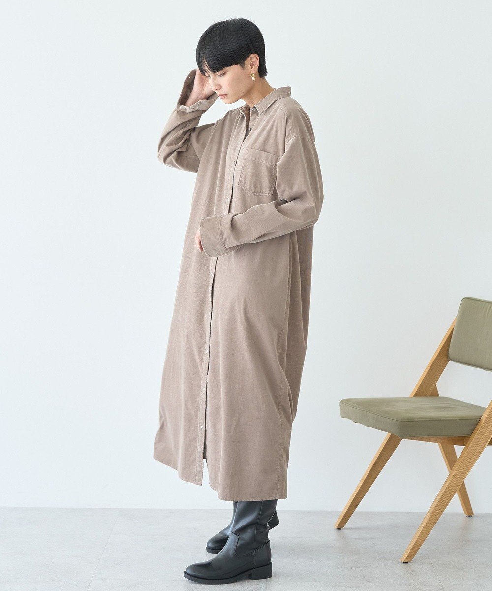AMERICAN HOLIC コーデュロイシャツワンピース 