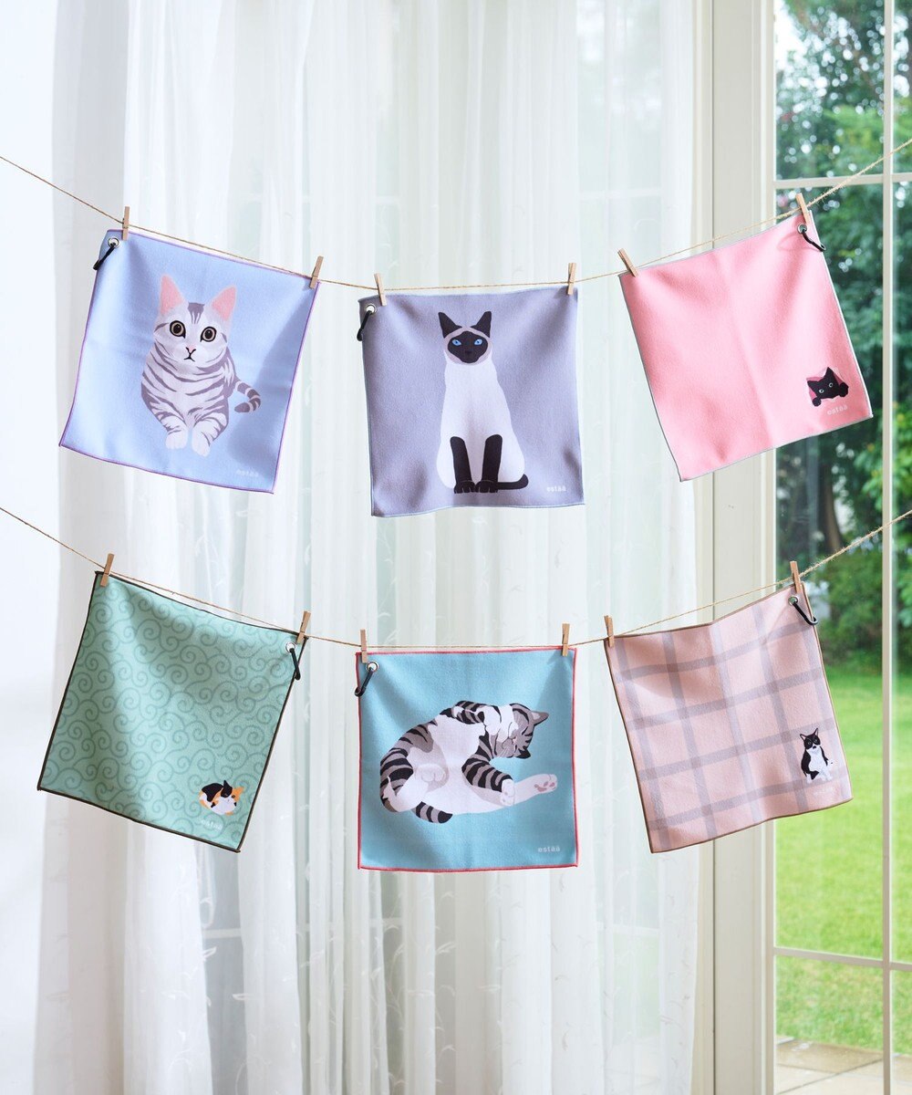 MOONBAT 【WEB限定】エスタ (estaa) くっつきタオル　ねこ 