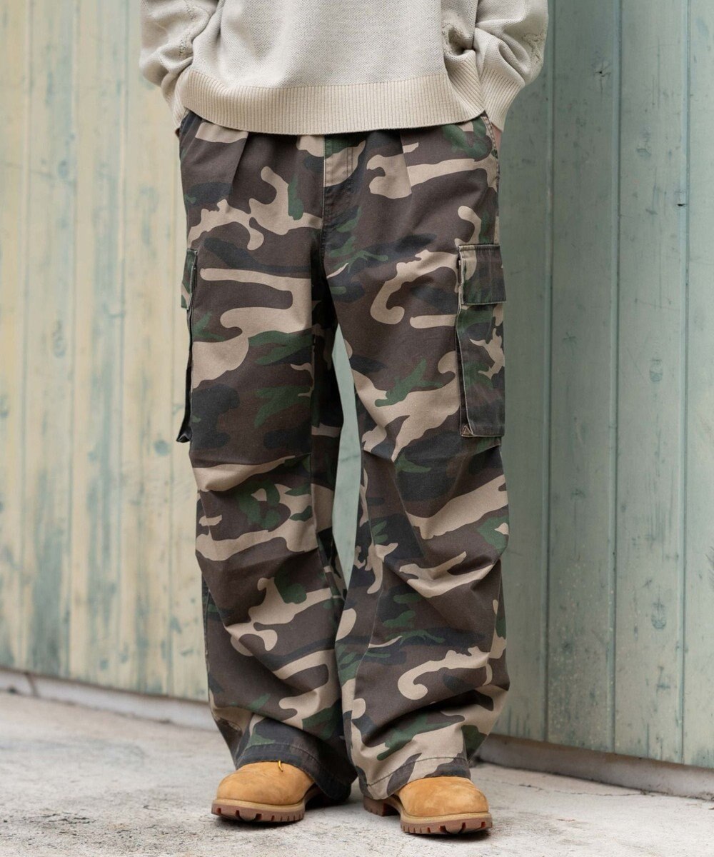 WEGO 【ユニセックス着用ITEM/SMLサイズ展開】イージーワイドカーゴパンツ 